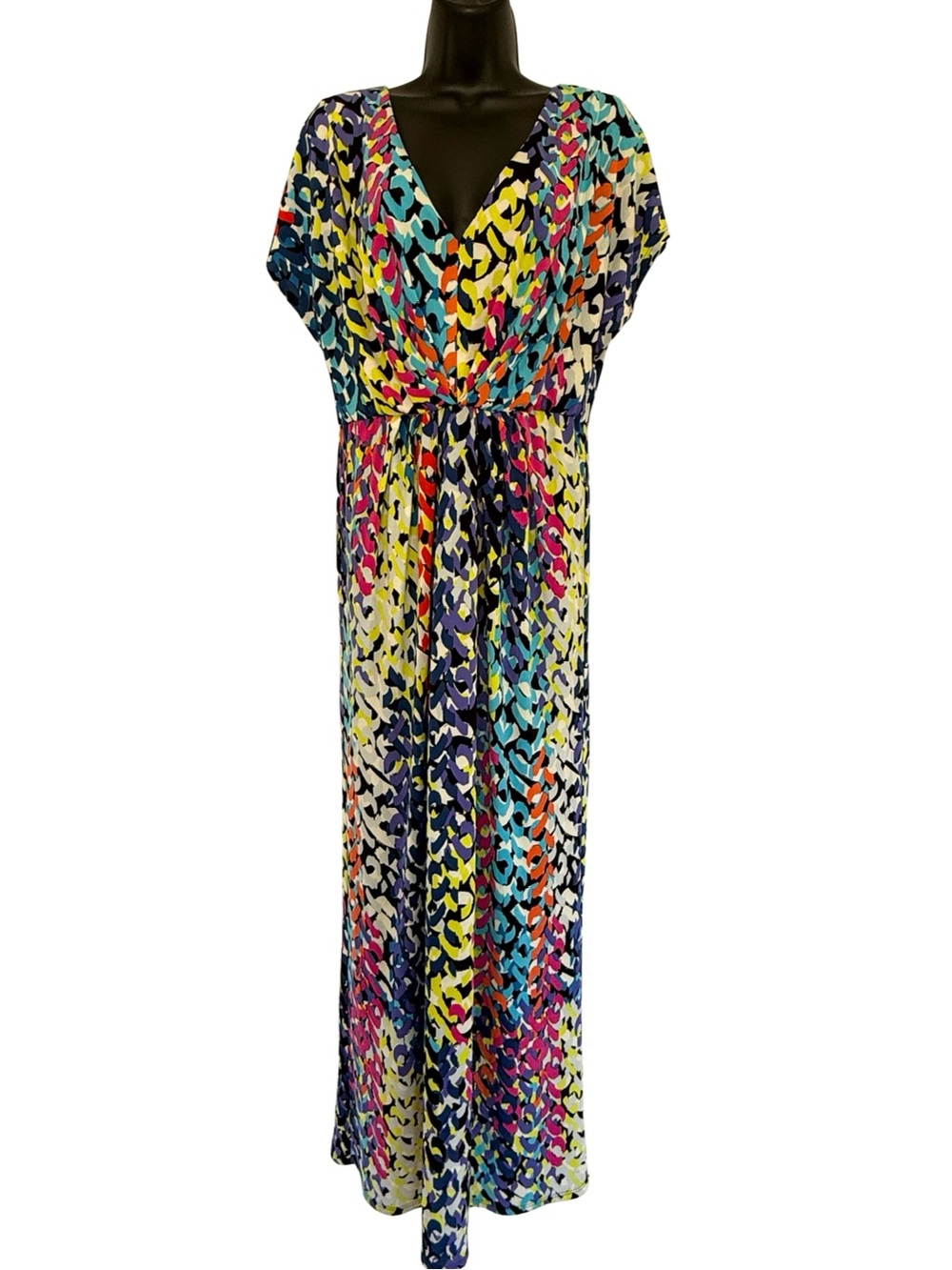 Gorgeous Trina Turk Vibrant Multicolor Stretch Maxi Dress Size 6